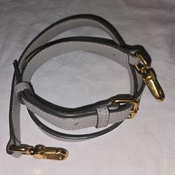 Marc Jacobs Smooth Gray Leather Adjustable REPLACEMENT STRAP ONLY - Picture 2 of 2